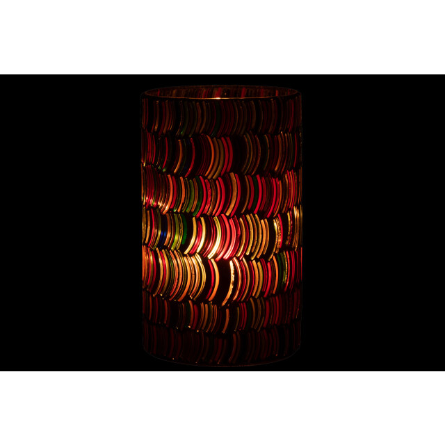 J-Line windlicht mozaiek curve glas mix large 12.5x12.5x23cm 3013738 large