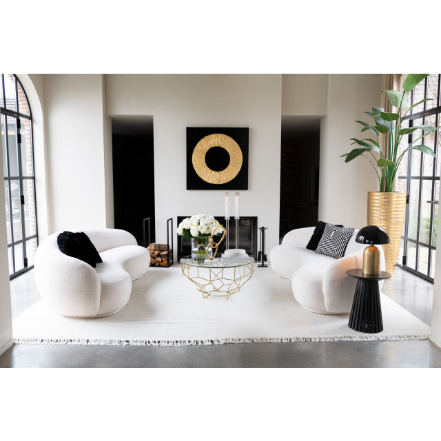 J-Line kom rond laag marmer large 29x29x7cm 3009421 large