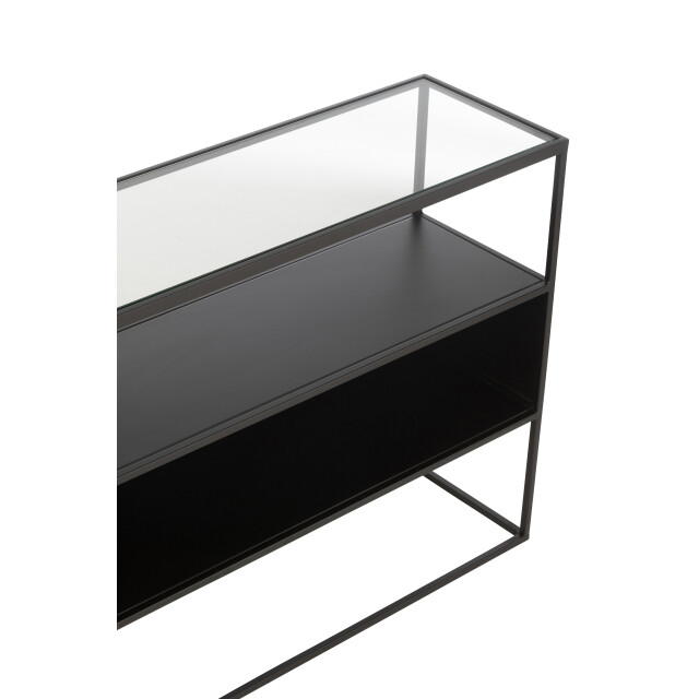 J-Line console vierkant metaal/glas 140x30x72cm 3002397 large