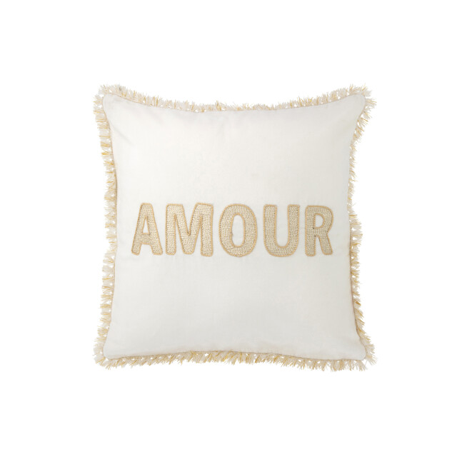 J-Line kussen amour textiel /goud 45x45x3.75cm 3001839 large
