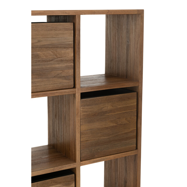 J-Line kast met lades gerecycleerd teak 100x30x158cm 3001948 large