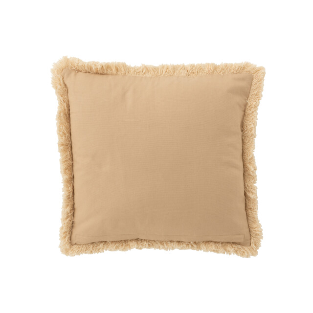 J-Line kussen boord ibiza katoen beige/wit 45x45x4cm 3000201 large