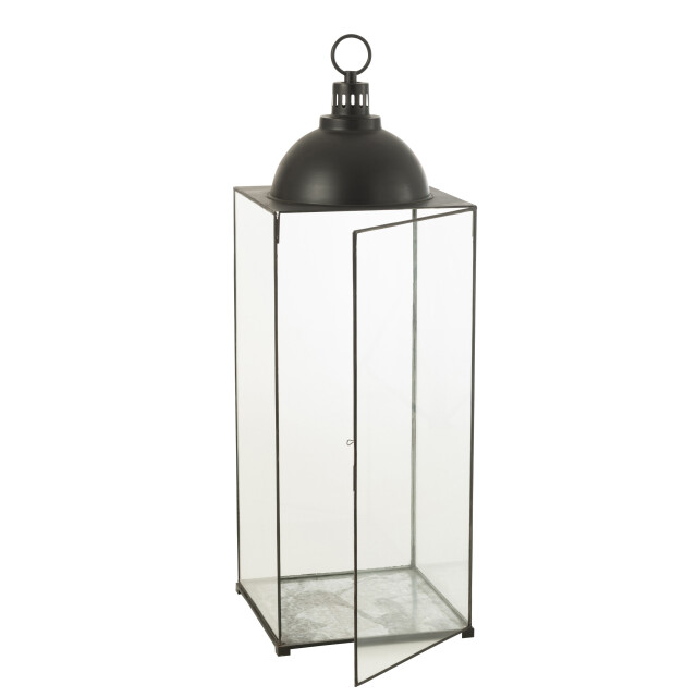 J-Line lantaarn hagrid glas/ijzer large 41x41x121cm 3001604 large