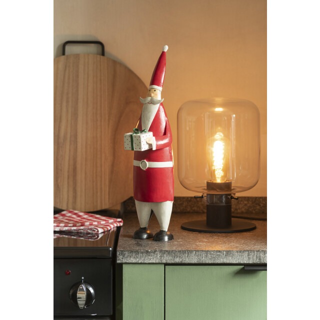 J-Line kerstman cadeau ijzer wit/rood small 14x11x44cm 3008590 large