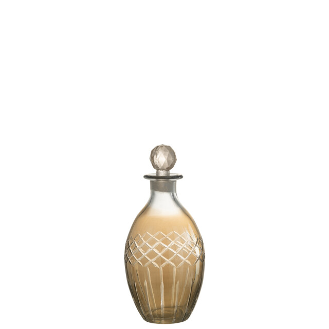 J-Line karaf ruit ovaal glas rook 11x11x25cm 3001590 large