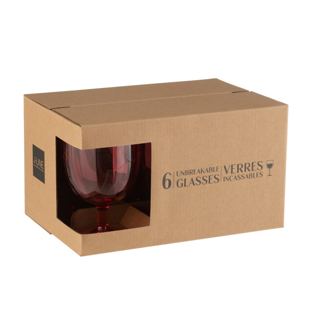 J-Line doos van 6 stuks glas met steel plastic 25.3x16.8x14.5cm 3015398 large