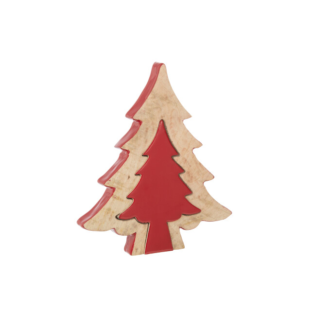J-Line puzzel kerstboom mango l 24.5x4x30cm 3006921 large