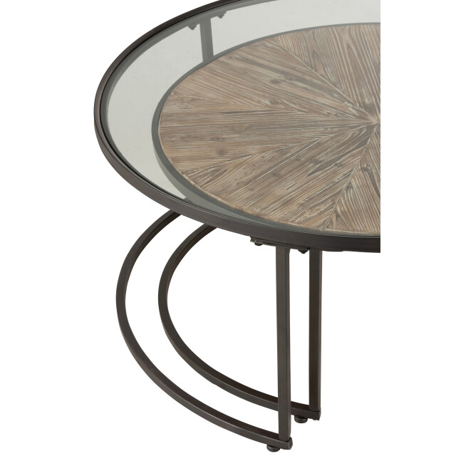 J-Line salontafelset rond metaal 91x91x41cm set van 2 2999126 large