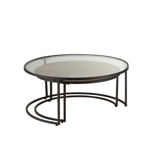 J-Line salontafelset rond metaal 91x91x41cm set van 2 2999126 large