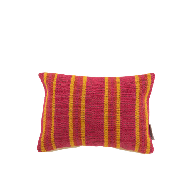 J-Line kussen rechthoek anna fijne groeven jute / geel 48.5x32.5x11cm 3000675 large
