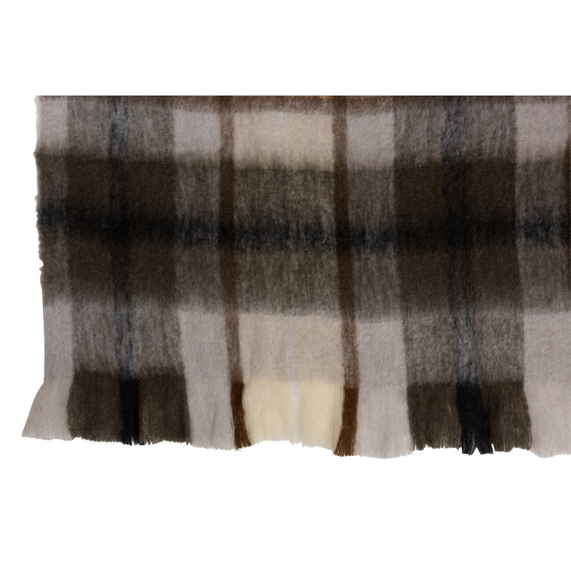 J-Line plaid ruit acryl/wol /grijs/wit 190x136x0.5cm 3066071 large