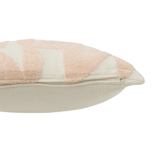 J-Line kussen geo textiel wit/zalm 43x43x10cm 3001421 large