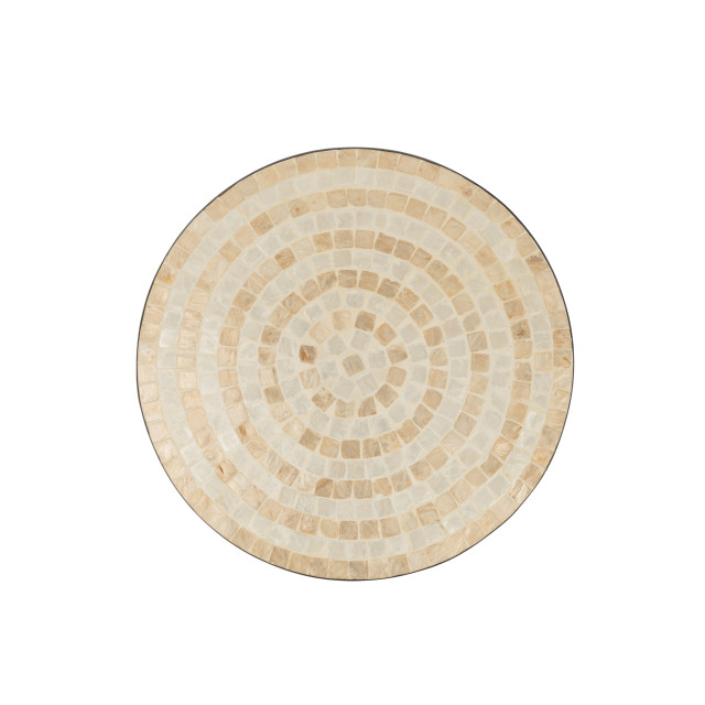 J-Line dienblad rond schelpen/papier 45x45x6cm 3000805 large