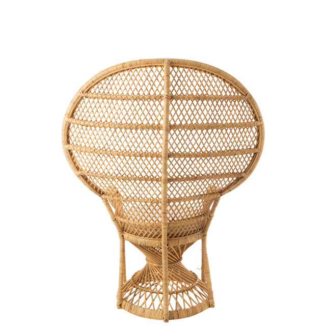 J-Line stoel pauw met kussen rotan 105x67x133cm 3000075 large