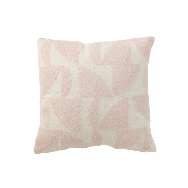 J-Line kussen geo textiel wit/licht 43x43x10cm 3001419 large
