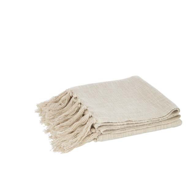 J-Line plaid franjes katoen 180x130x0.5cm 3002048 large
