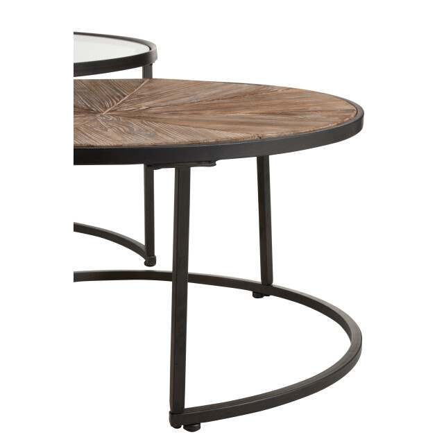 J-Line salontafelset rond metaal 91x91x41cm set van 2 2999126 large