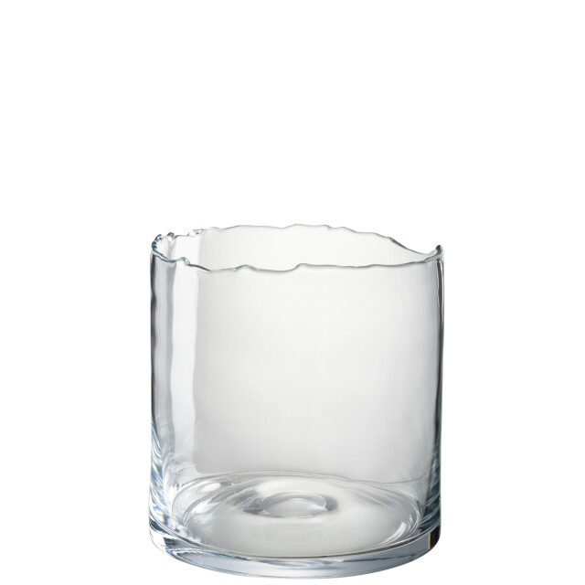 J-Line windlicht onregelmatige rand glas midden 18.5x18.5x31cm 3013664 large