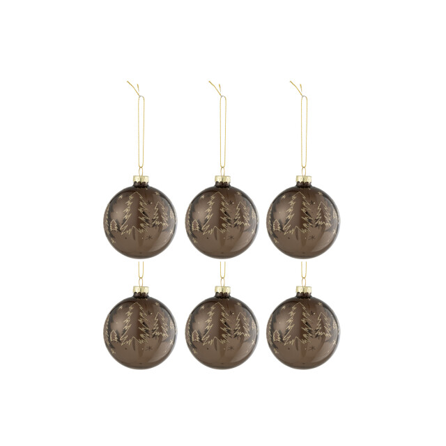 J-Line doos van 6 kerstballen kerstbomen glas small 8x8x8cm 3007421 large