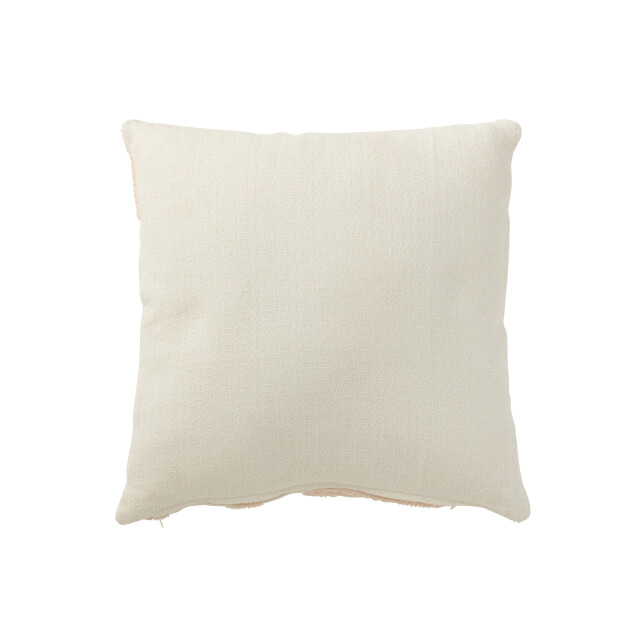 J-Line kussen geo textiel wit/zalm 43x43x10cm 3001421 large