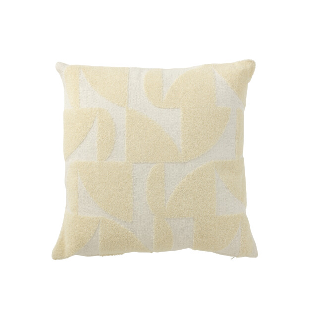 J-Line kussen geo textiel wit/licht 43x43x10cm 3001416 large