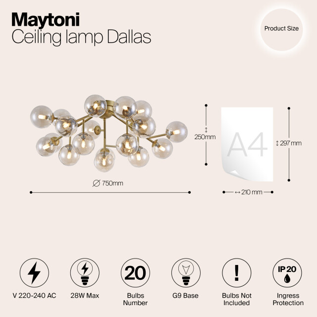 Maytoni plafondlamp dallas - Ø75 3173343 large