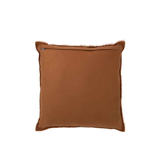J-Line kussen koehaar leder camel 45x45x8cm 3001700 large