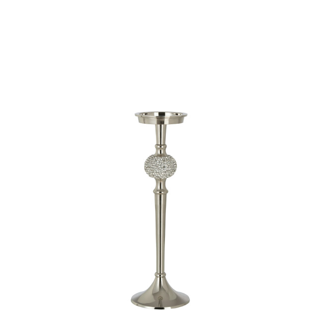 J-Line kaarshouder op voet diamant bol aluminium zilver medium - 3000993 large