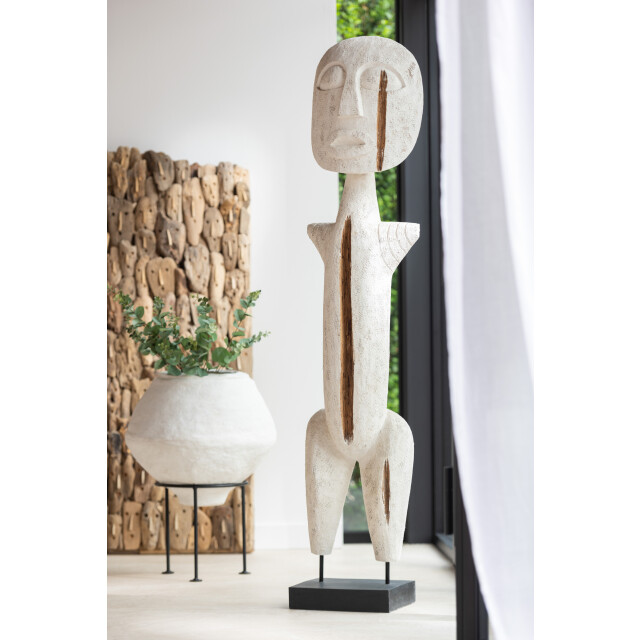 J-Line figuur primitief albasia hout extra large 33x24x144cm 3005308 large