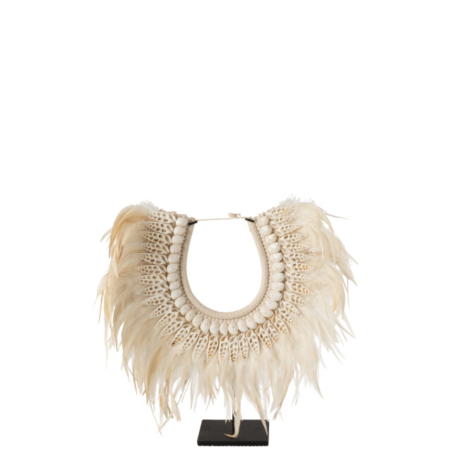 J-Line ketting+staander dora schelpen/veren large 35x12.5x47cm 3005270 large