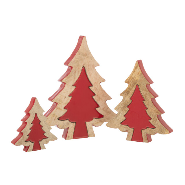 J-Line puzzel kerstboom mango l 24.5x4x30cm 3006921 large