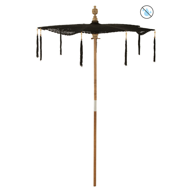 J-Line parasol kwast katoen/hout large 140x140x253cm 3001327 large