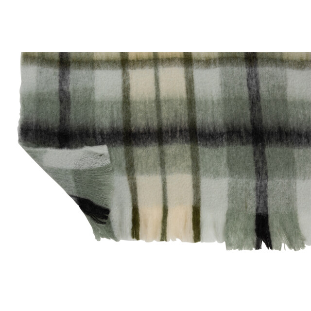 J-Line plaid ruit acryl/wol bruin//wit 190x136x0.5cm 3066072 large