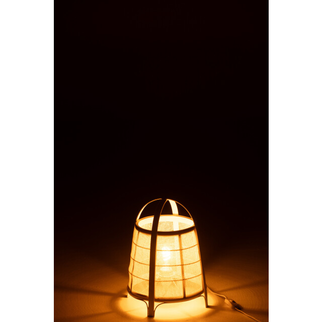 J-Line lamp rya katoen/bamboe wit small 26x26x35cm 3002408 large