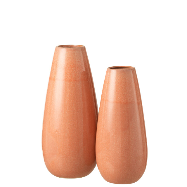 J-Line vaas effen rond keramiek pompelmoes large 22x22x48cm 2997000 large