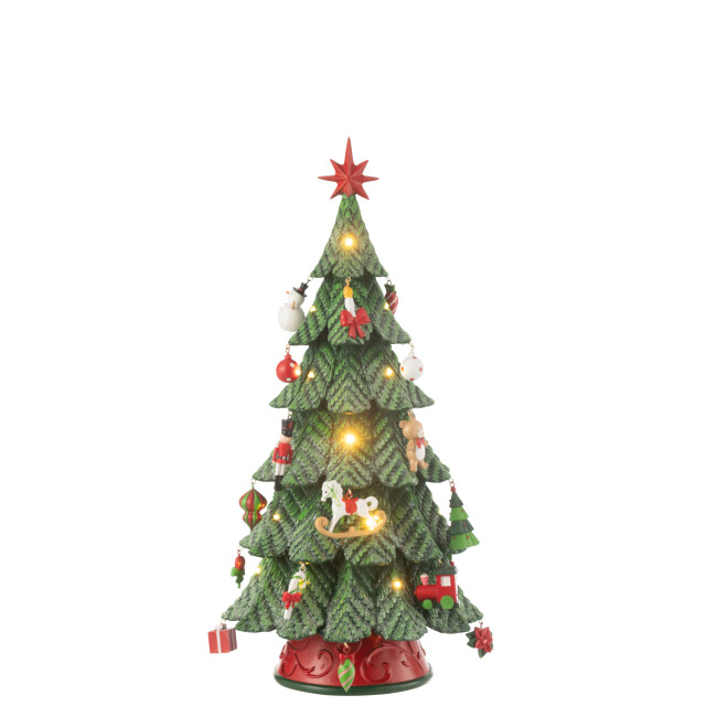 J-Line kerstboom led ornamenten resine mix small 24.5x24.5x51.5cm 3010201 large