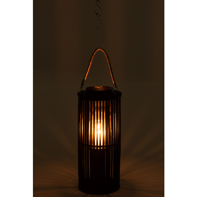J-Line lantaarn tube bamboe small 14x26x60cm 3000009 large
