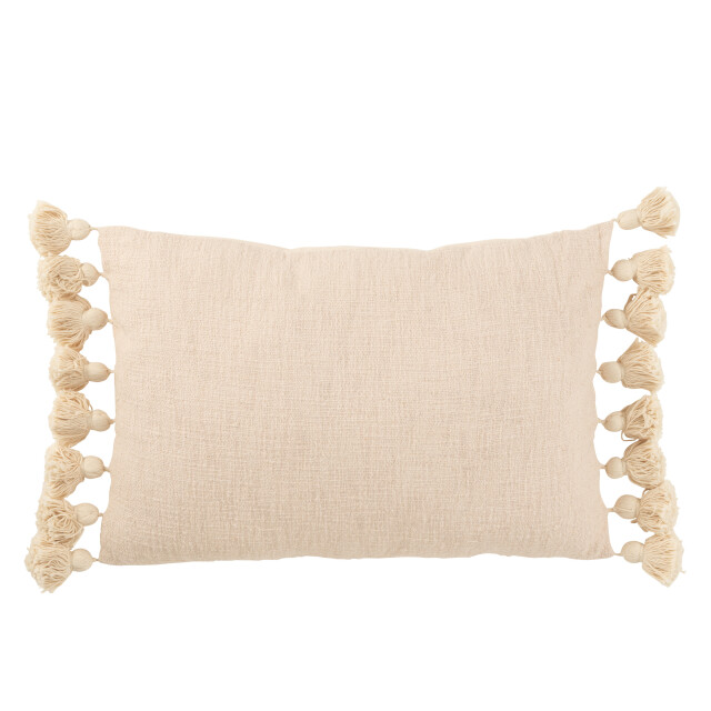 J-Line kussen kwastje katoen perzik lang 58x37x15cm 3065969 large