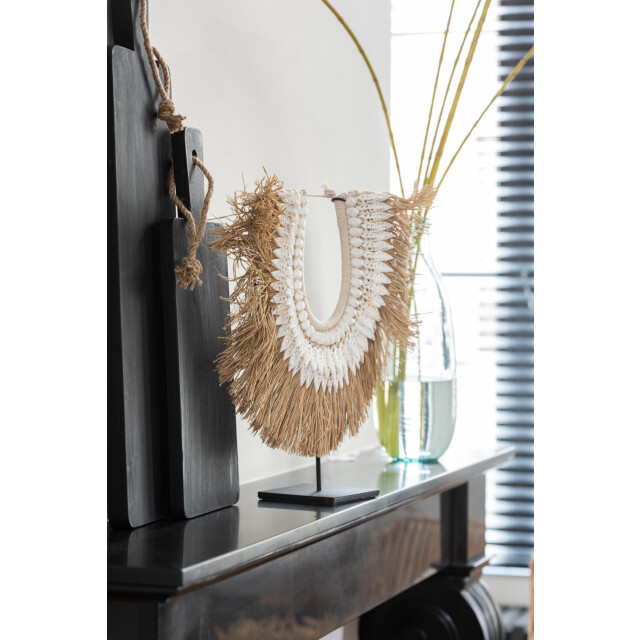 J-Line ketting+staander dora schelpen/zeegrass wit large 50x15x48cm 3005453 large