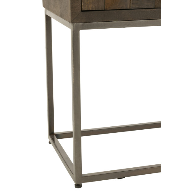 J-Line kast pino metaal/mangohout /grijs 76x40x122cm 3001779 large