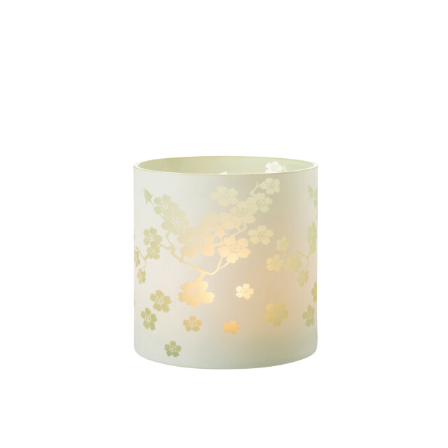 J-Line windlicht bloemen glas groen extra large 24x24x24cm 3013708 large