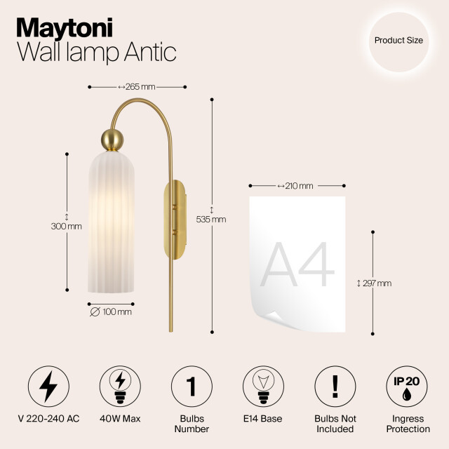 Maytoni wandlamp antic - Ø10 2993551 large