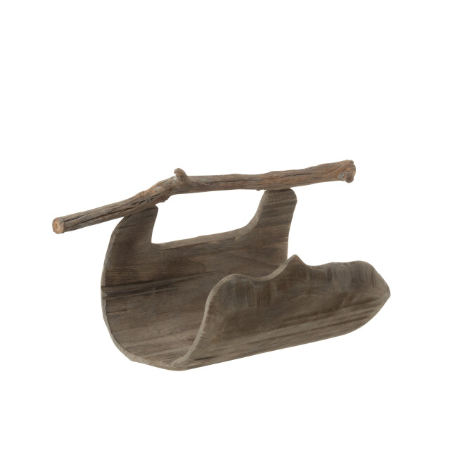 J-Line decoratie halve stam met handvat hout 45x22x17cm 3006406 large