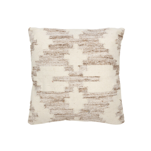 J-Line kussen etnisch kruis wol/katoen creme/ 60x60x12cm 3002081 large