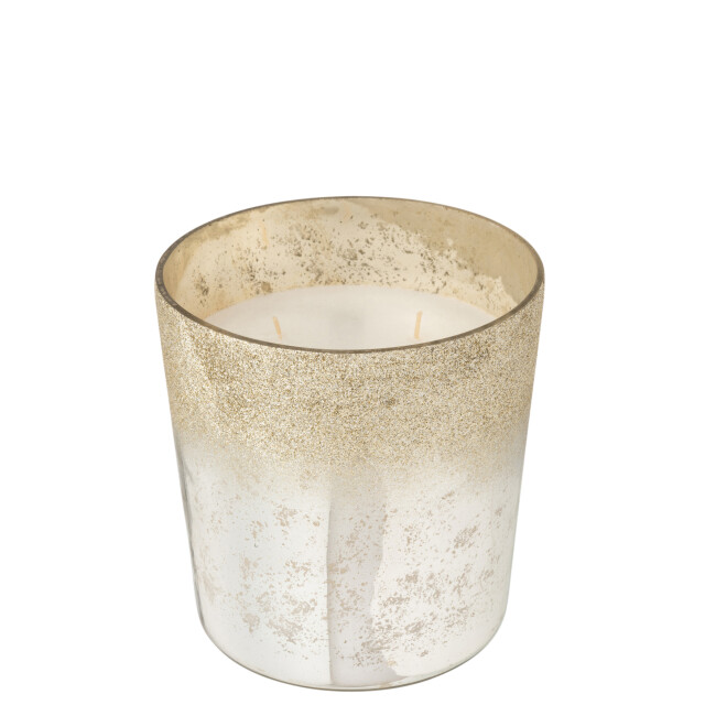 J-Line geurkaars m-chic glas zilver large 21x21x22cm 3066089 large
