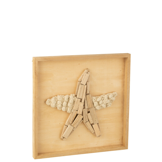 J-Line wanddecoratie zeester hout 45x3.5x45cm 3009116 large