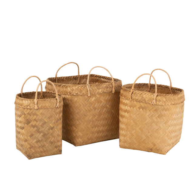 J-Line set van 3 manden vierkant rotan 44x44x46cm 3004890 large