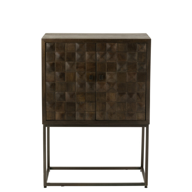 J-Line kast pino metaal/mangohout /grijs 76x40x122cm 3001779 large