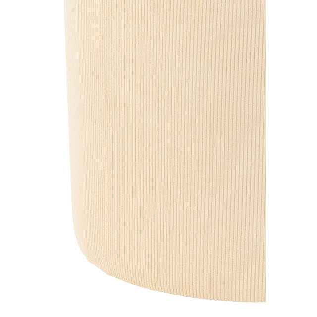 J-Line poef ribfluweel crème 43x43x35cm 2999469 large