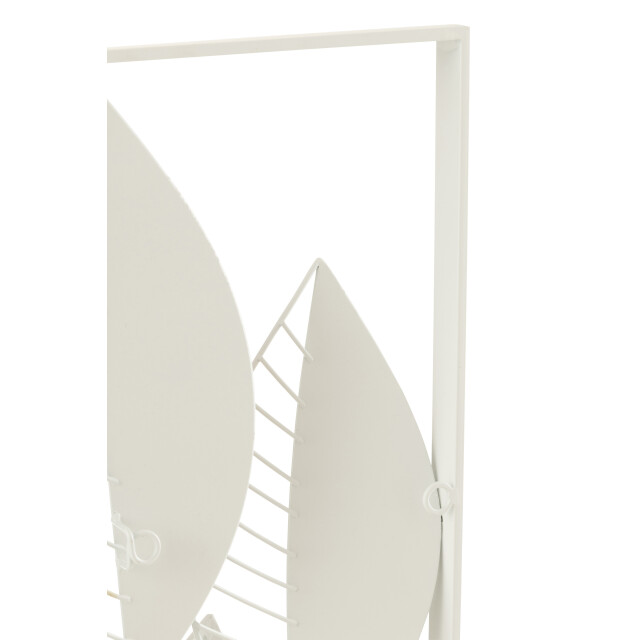 J-Line wanddecoratie bladeren metaal/bamboo mix small 30x75x2.5cm 3007853 large